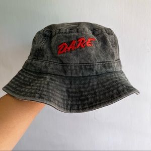 Vintage DARE Bucket Hat with Acid Wash Vibe